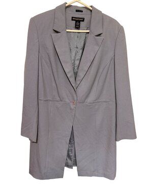 Elemental Stretch Long Blazer Periwinkle Blue One Button Womans 16
